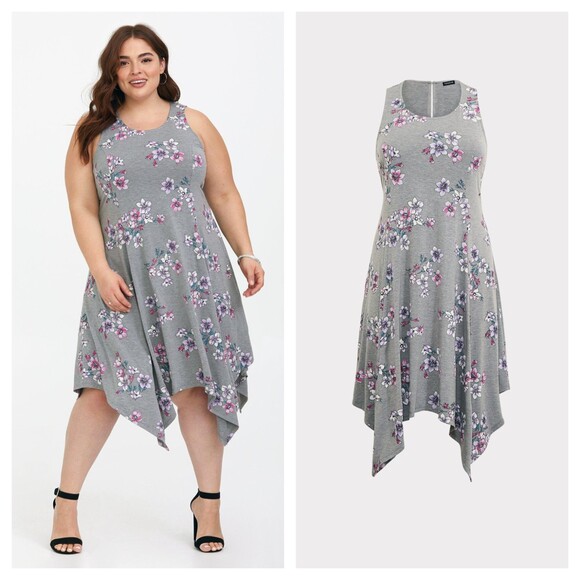 Torrid Midi Jersey Trapeze Dress - Picture 1 of 4